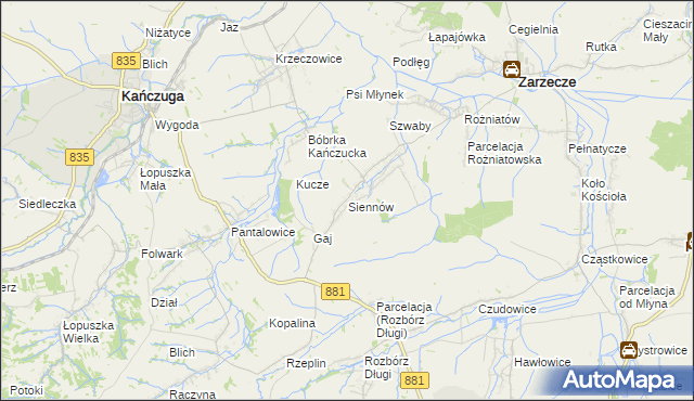 mapa Siennów, Siennów na mapie Targeo