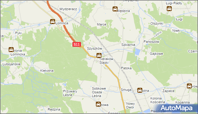 mapa Sieraków Śląski, Sieraków Śląski na mapie Targeo