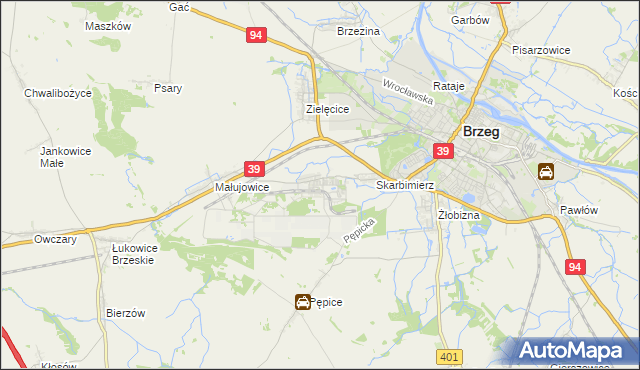 mapa Skarbimierz-Osiedle, Skarbimierz-Osiedle na mapie Targeo