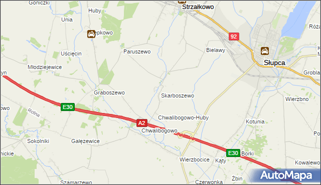 mapa Skarboszewo gmina Strzałkowo, Skarboszewo gmina Strzałkowo na mapie Targeo