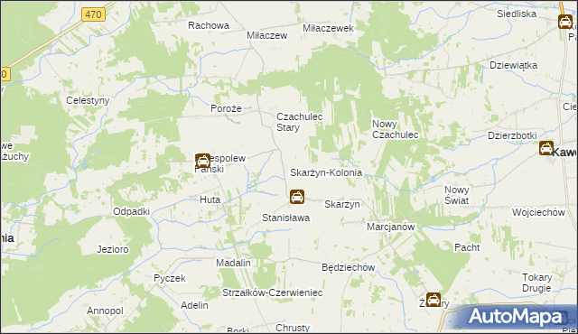 mapa Skarżyn-Kolonia, Skarżyn-Kolonia na mapie Targeo