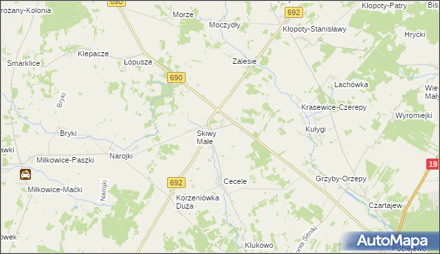 mapa Skiwy Duże, Skiwy Duże na mapie Targeo