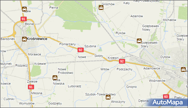 mapa Skłóty, Skłóty na mapie Targeo