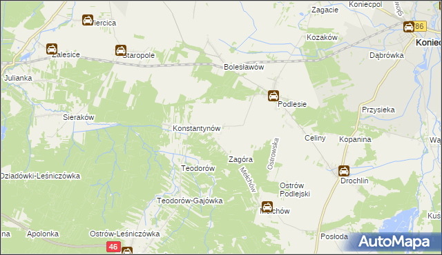 mapa Skrajniwa, Skrajniwa na mapie Targeo