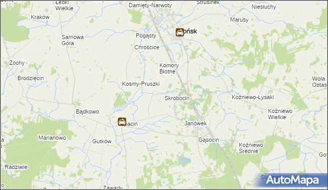 mapa Skrobocin, Skrobocin na mapie Targeo