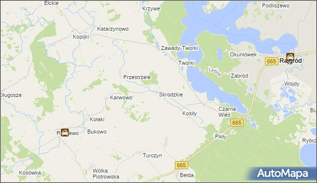 mapa Skrodzkie, Skrodzkie na mapie Targeo