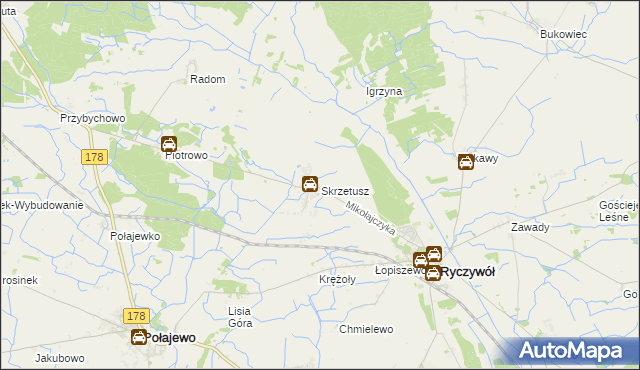 mapa Skrzetusz, Skrzetusz na mapie Targeo