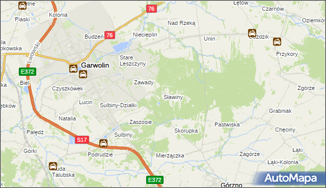 mapa Sławiny, Sławiny na mapie Targeo