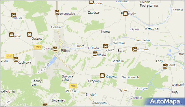 mapa Sławniów, Sławniów na mapie Targeo