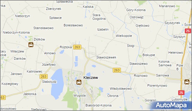 mapa Sławoszewek, Sławoszewek na mapie Targeo