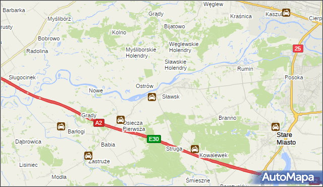 mapa Sławsk, Sławsk na mapie Targeo