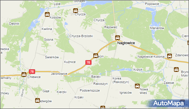 mapa Ślęcin, Ślęcin na mapie Targeo