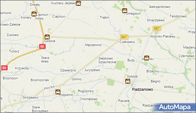 mapa Ślepkowo Szlacheckie, Ślepkowo Szlacheckie na mapie Targeo