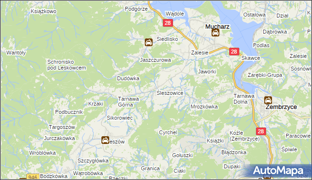 mapa Śleszowice, Śleszowice na mapie Targeo