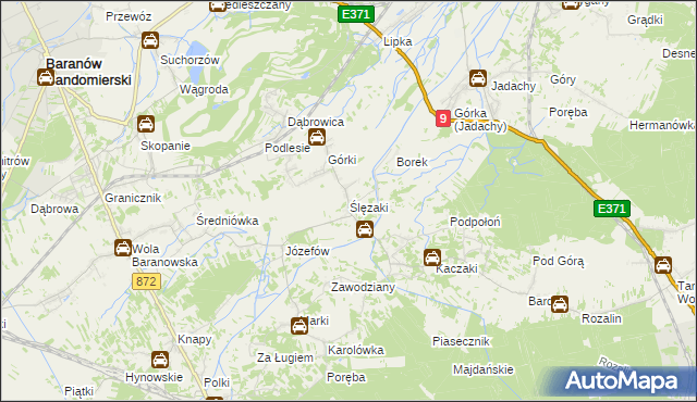 mapa Ślęzaki, Ślęzaki na mapie Targeo