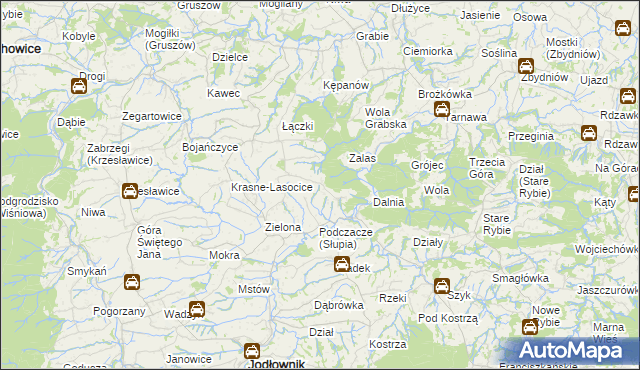 mapa Słupia gmina Jodłownik, Słupia gmina Jodłownik na mapie Targeo