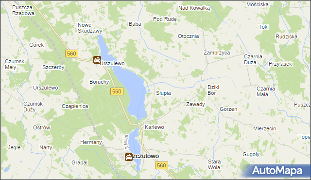 mapa Słupia gmina Szczutowo, Słupia gmina Szczutowo na mapie Targeo