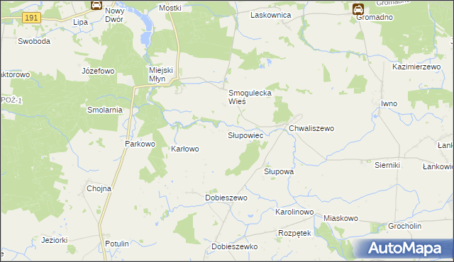 mapa Słupowiec, Słupowiec na mapie Targeo