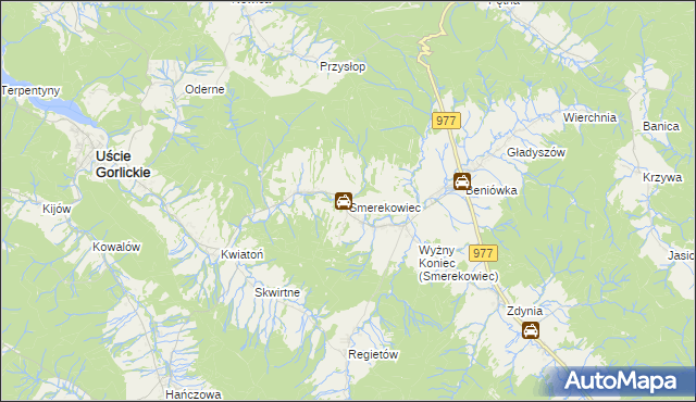 mapa Smerekowiec, Smerekowiec na mapie Targeo