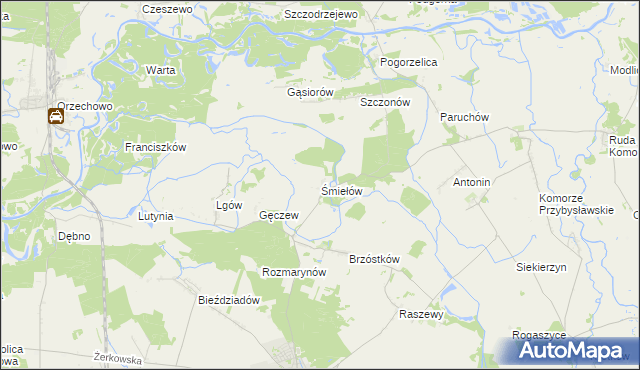 mapa Śmiełów, Śmiełów na mapie Targeo