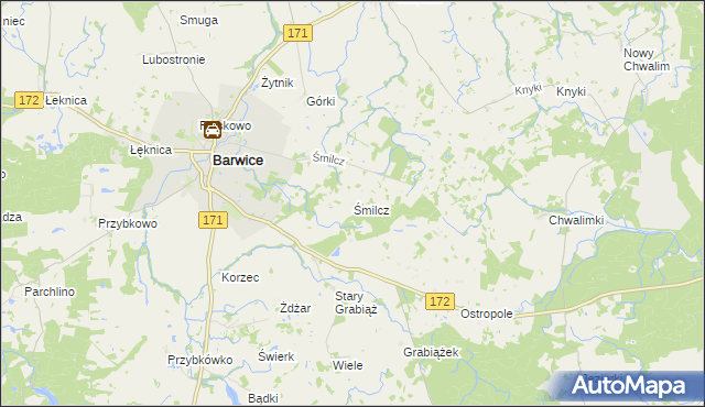 mapa Śmilcz, Śmilcz na mapie Targeo