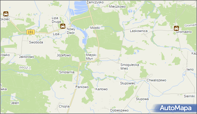 mapa Smogulec, Smogulec na mapie Targeo