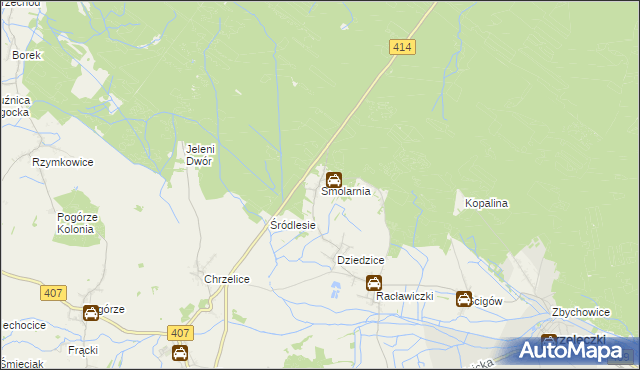 mapa Smolarnia gmina Strzeleczki, Smolarnia gmina Strzeleczki na mapie Targeo