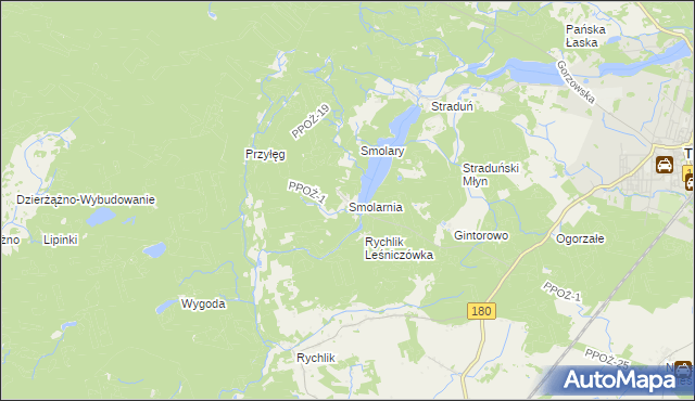 mapa Smolarnia gmina Trzcianka, Smolarnia gmina Trzcianka na mapie Targeo