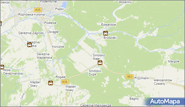 mapa Smólsko Małe, Smólsko Małe na mapie Targeo