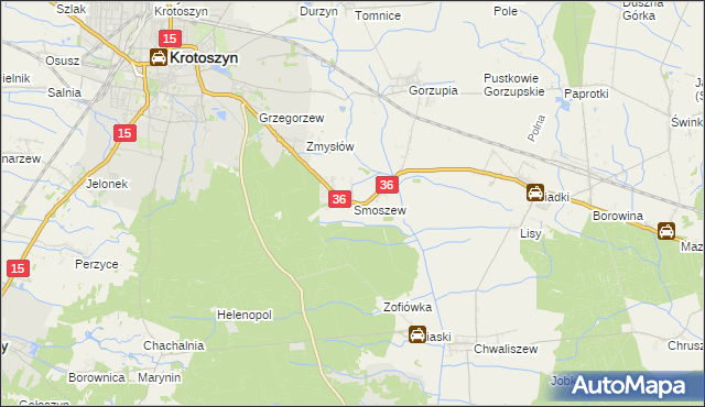 mapa Smoszew, Smoszew na mapie Targeo