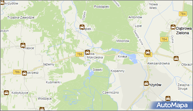 mapa Smyków gmina Przyrów, Smyków gmina Przyrów na mapie Targeo