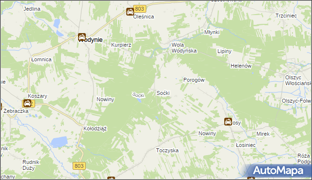 mapa Soćki, Soćki na mapie Targeo