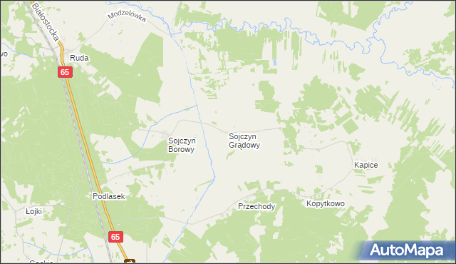 mapa Sojczyn Grądowy, Sojczyn Grądowy na mapie Targeo