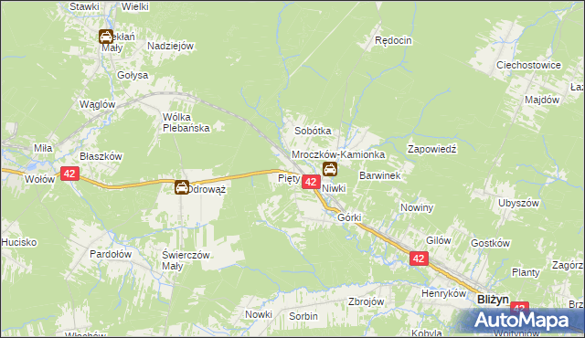 mapa Sołtyków gmina Bliżyn, Sołtyków gmina Bliżyn na mapie Targeo