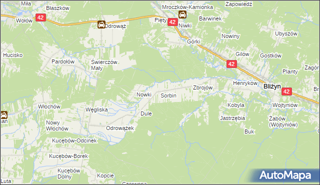 mapa Sorbin, Sorbin na mapie Targeo