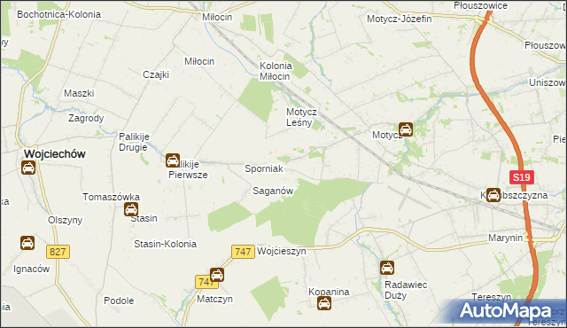 mapa Sporniak gmina Konopnica, Sporniak gmina Konopnica na mapie Targeo