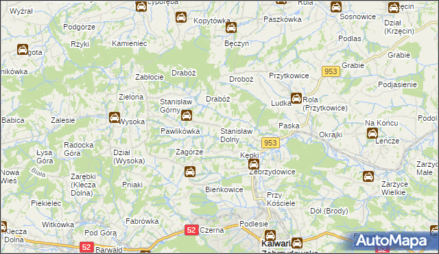 mapa Stanisław Dolny, Stanisław Dolny na mapie Targeo