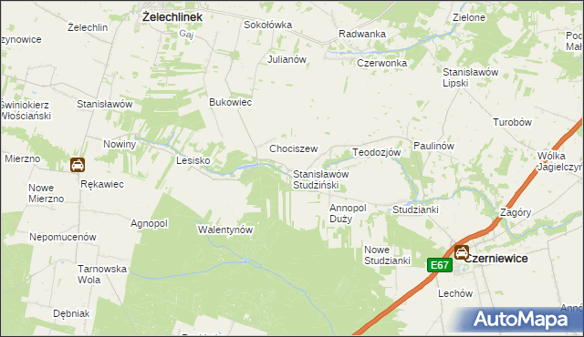 mapa Stanisławów Studziński, Stanisławów Studziński na mapie Targeo