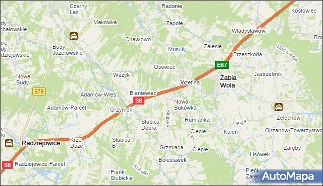 mapa Stara Bukówka, Stara Bukówka na mapie Targeo