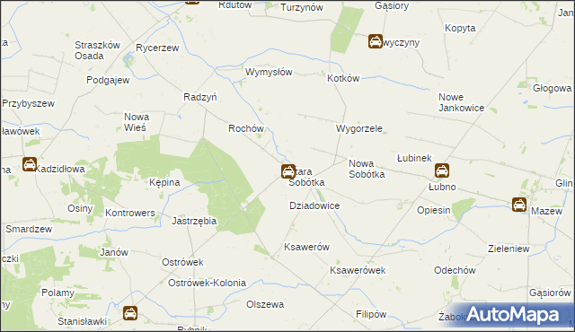 mapa Stara Sobótka, Stara Sobótka na mapie Targeo