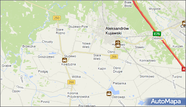 mapa Stara Wieś gmina Aleksandrów Kujawski, Stara Wieś gmina Aleksandrów Kujawski na mapie Targeo