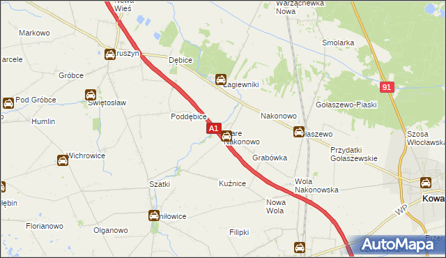 mapa Stare Nakonowo, Stare Nakonowo na mapie Targeo