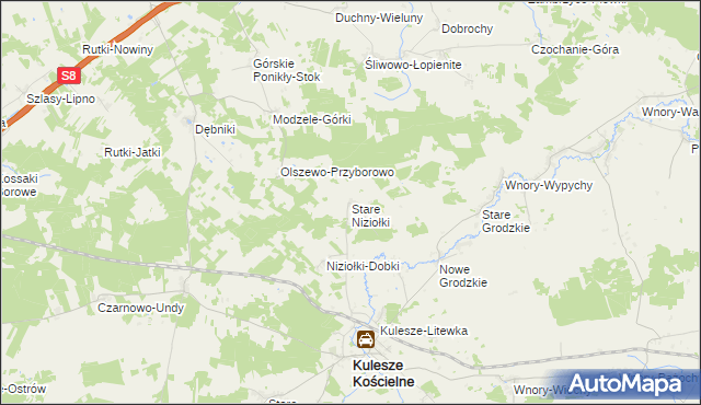 mapa Stare Niziołki, Stare Niziołki na mapie Targeo