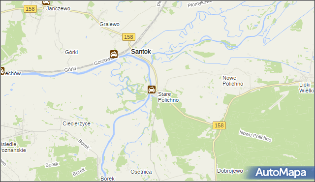 mapa Stare Polichno, Stare Polichno na mapie Targeo