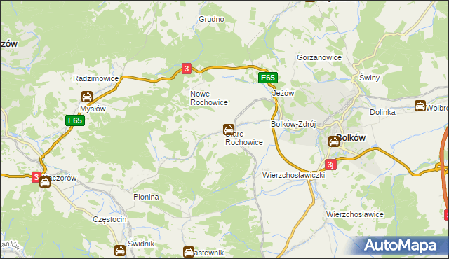 mapa Stare Rochowice, Stare Rochowice na mapie Targeo