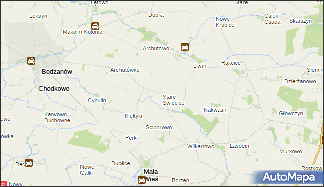 mapa Stare Święcice, Stare Święcice na mapie Targeo