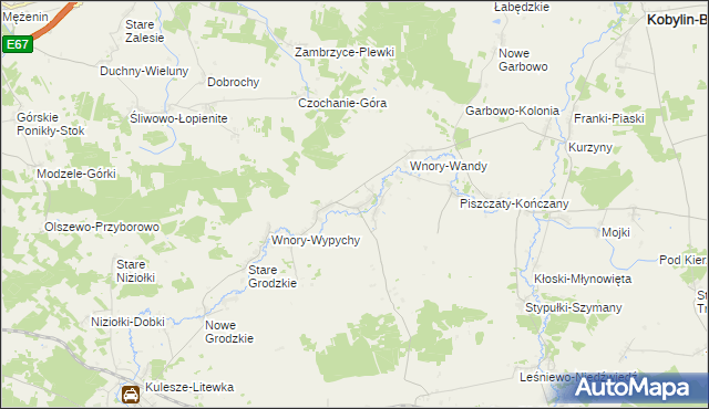 mapa Stare Wnory, Stare Wnory na mapie Targeo