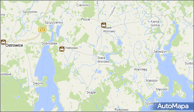 mapa Stare Worowo, Stare Worowo na mapie Targeo