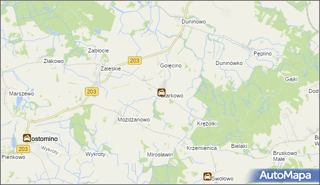 mapa Starkowo gmina Ustka, Starkowo gmina Ustka na mapie Targeo