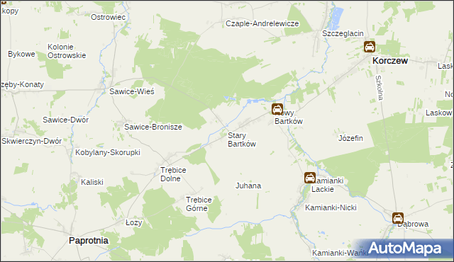 mapa Stary Bartków, Stary Bartków na mapie Targeo